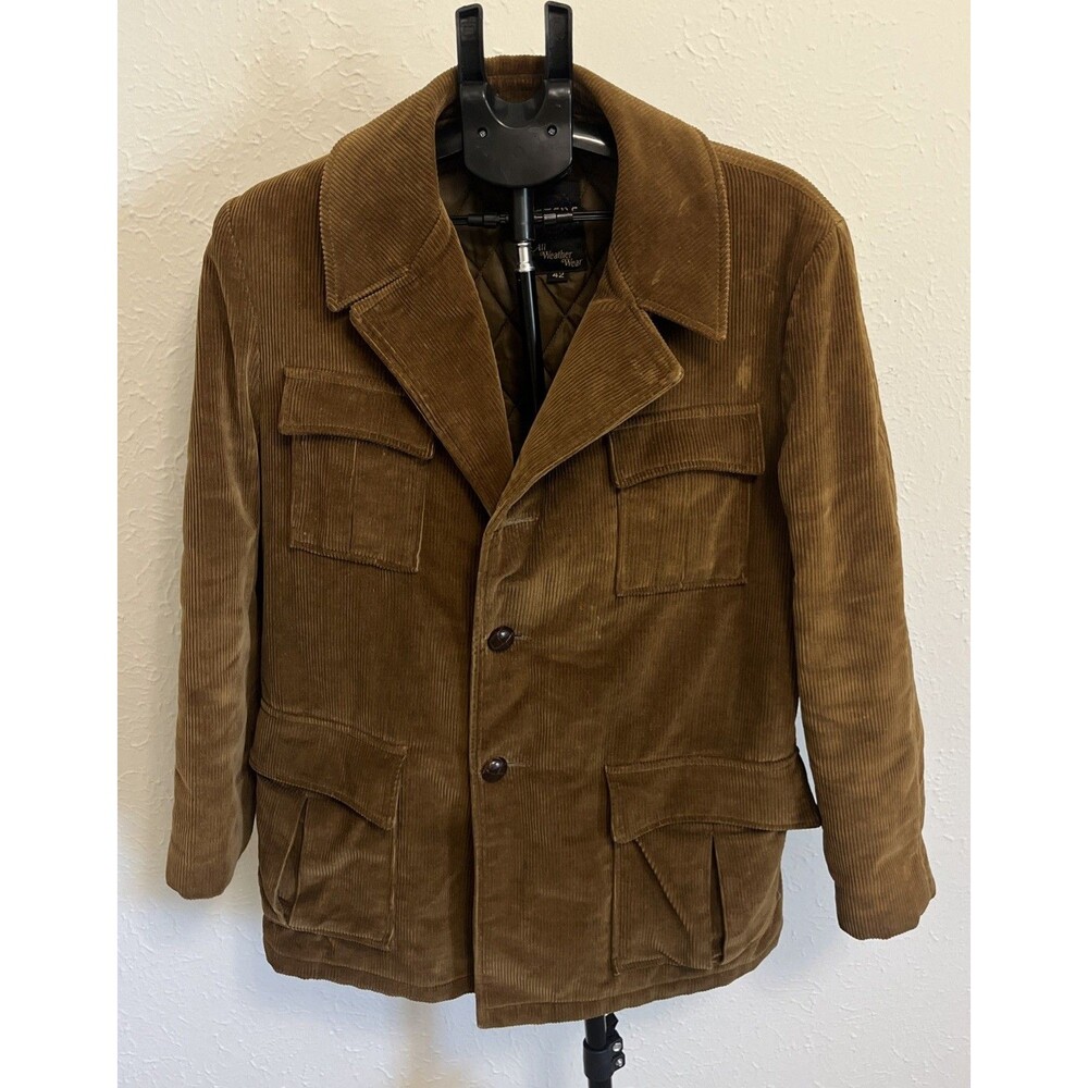 PETERS Men’s All Weather Sportswear Corduroy Brown Jacket 60's 70's Vibe Size 42